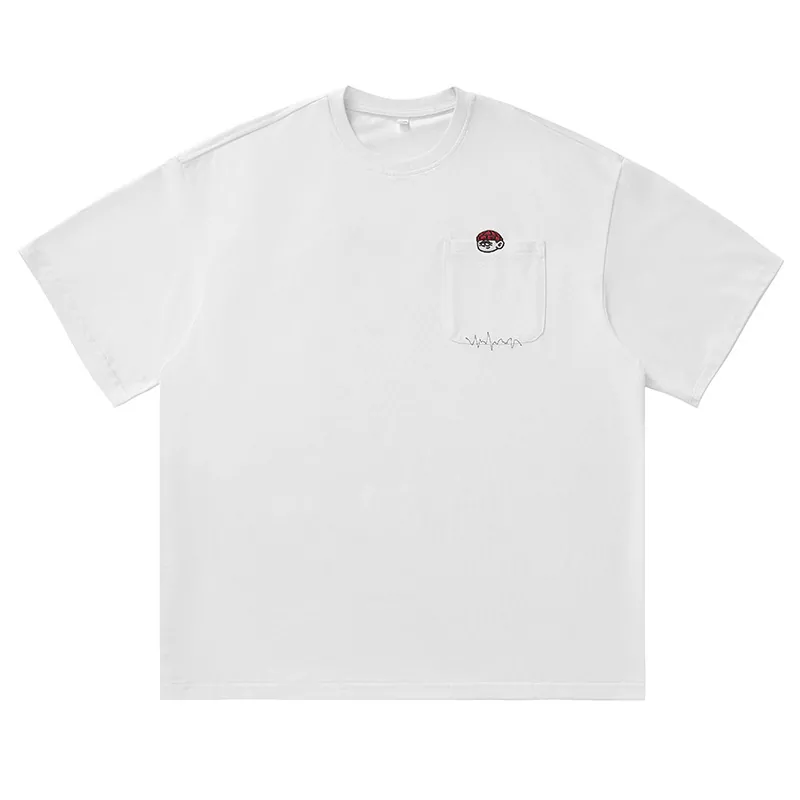 Vintage Embroidery Design Pure Cotton Short-Sleeve Men's T-Shirt